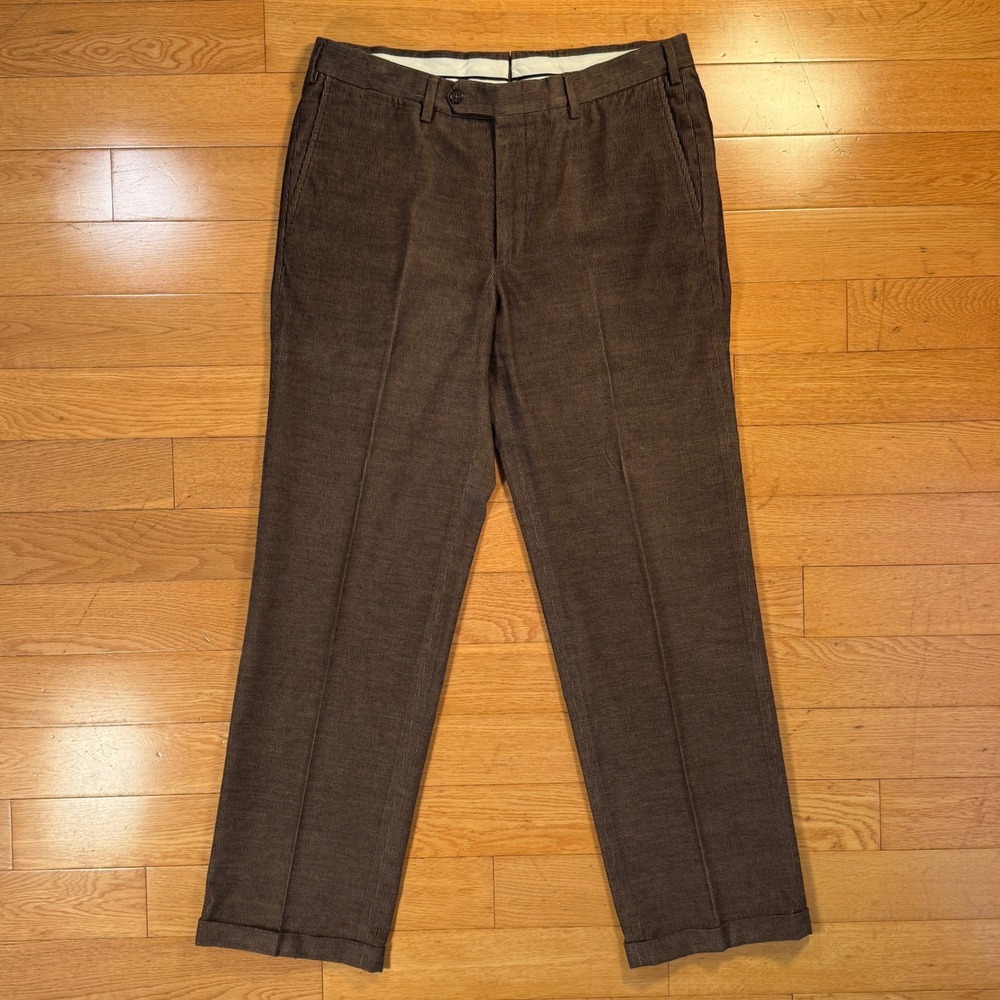 Gritti Styled by Ermenegildo Zegna Brown Cotton Cashmere Corduroy Trousers 34x30